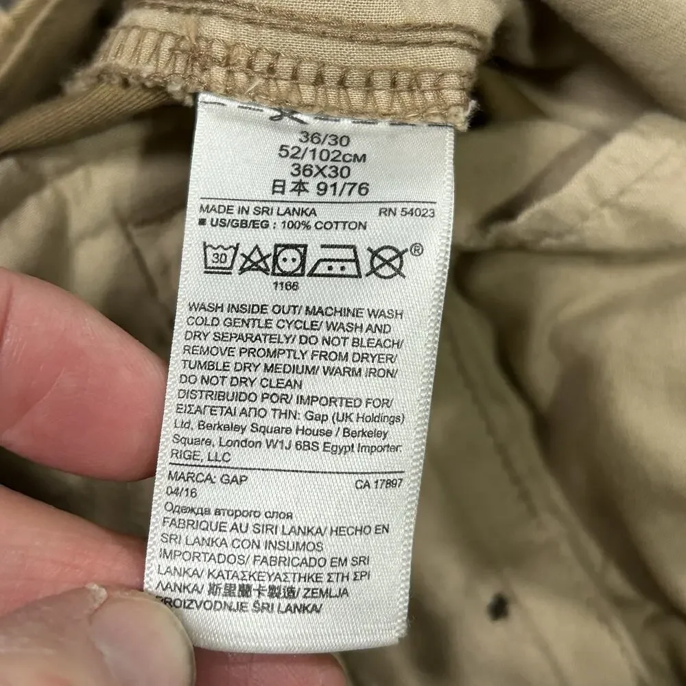 Gap Men 36X29 Straight 8.5" Leg Clean Khaki Color, Cream Caramel Fall'16‎ Chinos - Picture 12 of 12